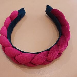 Anthropologie Puffy Braides Headband Burgundy